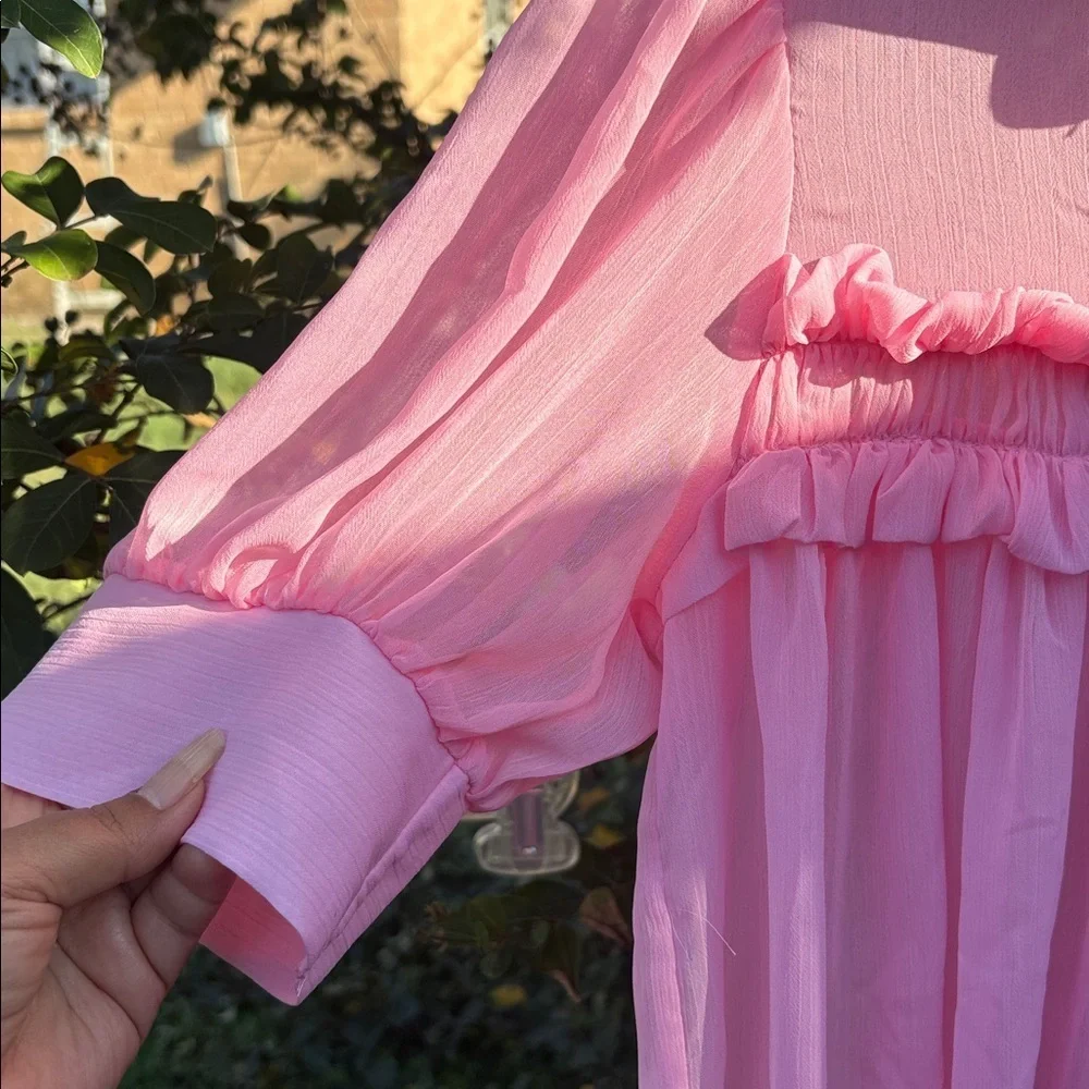 ASOS Pink Sheer Blouse - Picture 3 of 6